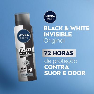 Desodorante Antitranspirante Aerossol Nivea Men Invisible Black & White 150ml