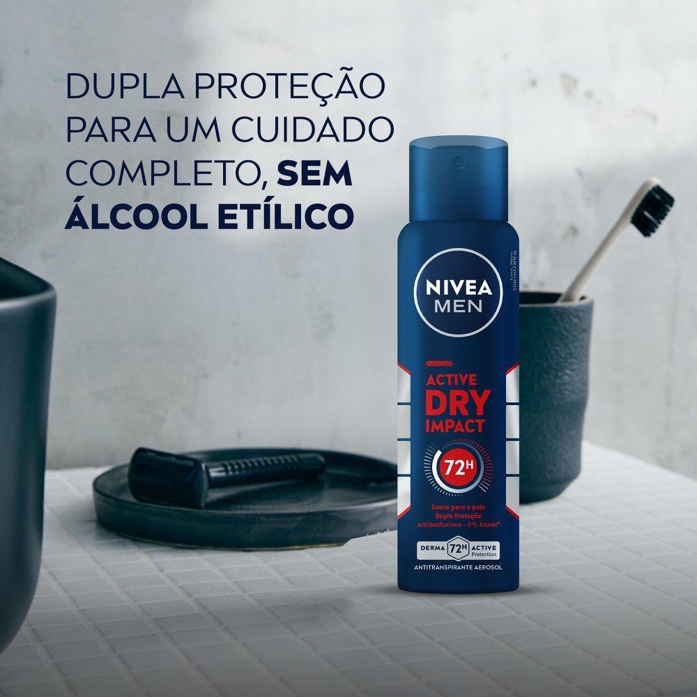 Desodorante Antitranspirante Aerossol Nivea Men Dry Impact 150ml - 4