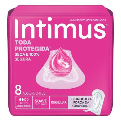 Absorvente Intimus Toda Protegida Dia Cobertura Suave Sem Abas 8 Unidades