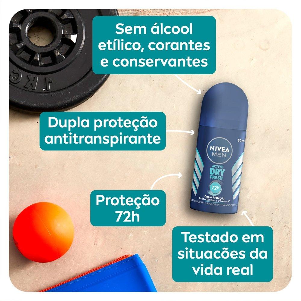 Desodorante Antitranspirante Nivea Men Roll On Dry Fresh 50ml - 3