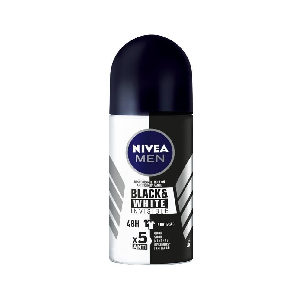 Desodorante Antitranspirante Nivea Men Roll On Invisible Black & White 50ml - 2