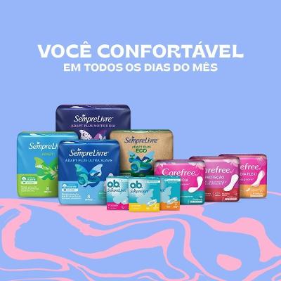 Absorvente Sempre Livre Adapt Cobertura Suave Com Abas 16 Unidades