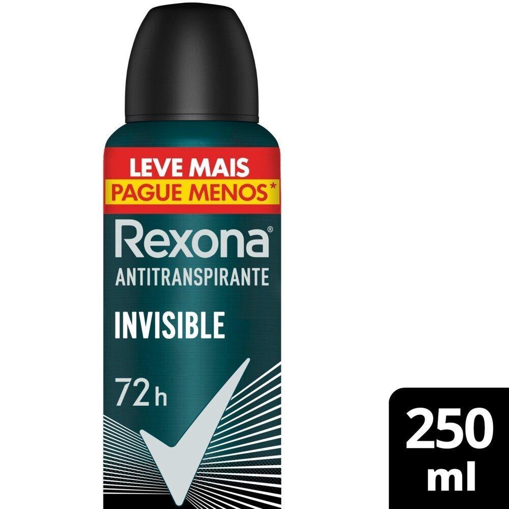 Desodorante Antitranspirante Aerosol Rexona Men Invisible 250ml - 1