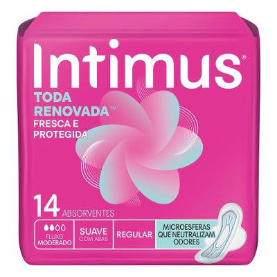 Absorvente Intimus Toda Renovada Dia Cobertura Suave 14 Unidades
