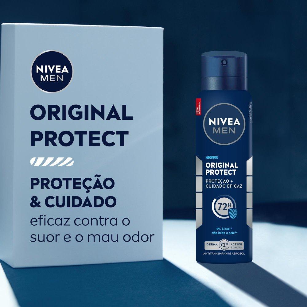 Desodorante Antitranspirante Aerossol Nivea Men Original Protect 150ml - 10