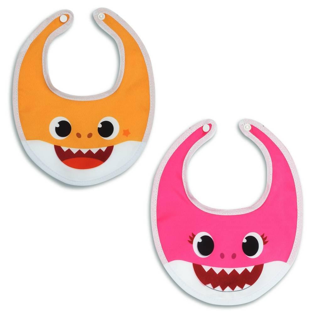 Babador Baby Go Baby Shark Rosa E Amarelo Com 2 Unidades - 1