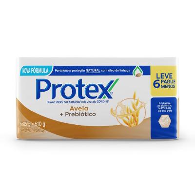 Kit Sabonete Barra Protex Antibacteriano Aveia Lmpm 6un 85g