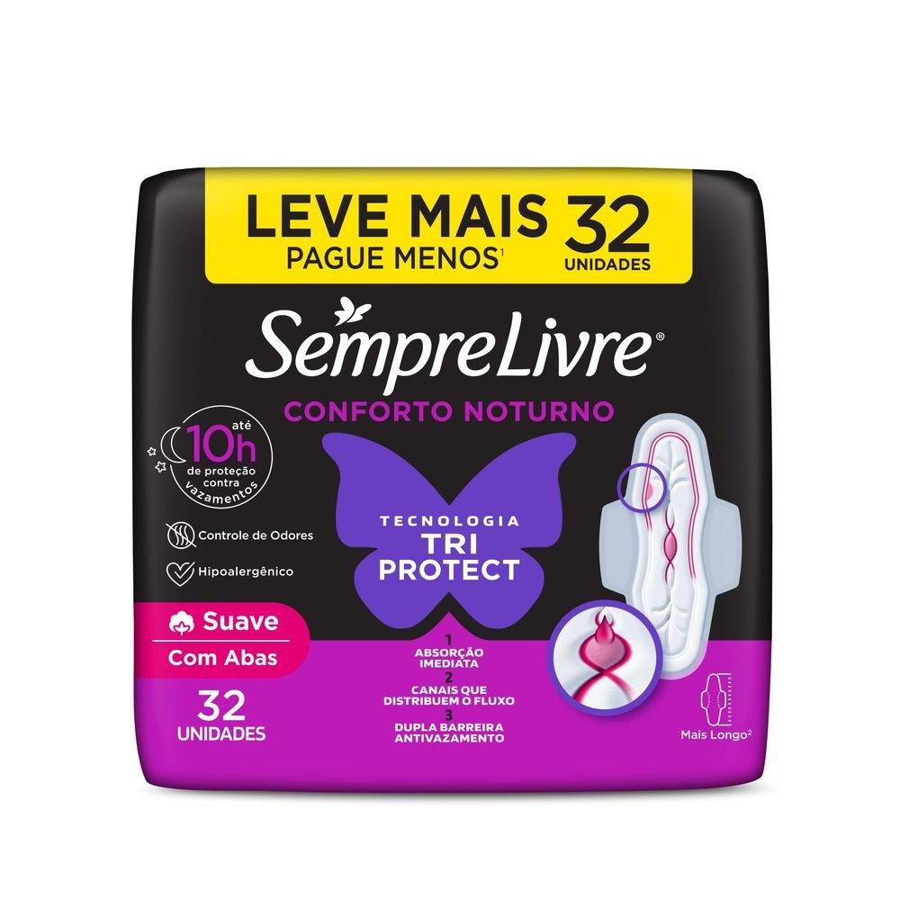 Absorvente Externo Nortuno Sempre Livre Adapt Plus Noite E Dia Suave 32un Leve Mais Pague Menos - 1