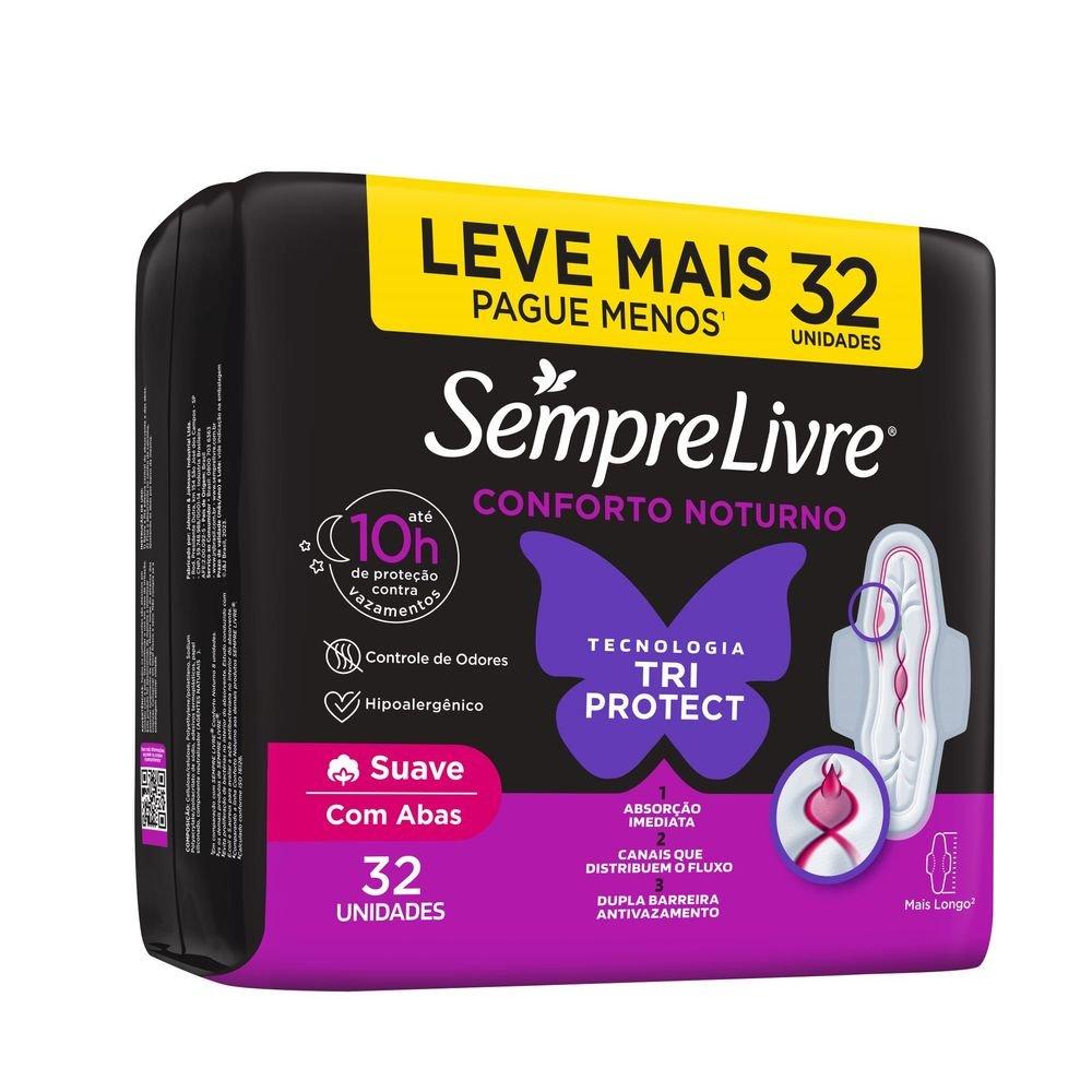 Absorvente Externo Nortuno Sempre Livre Adapt Plus Noite E Dia Suave 32un Leve Mais Pague Menos - 2