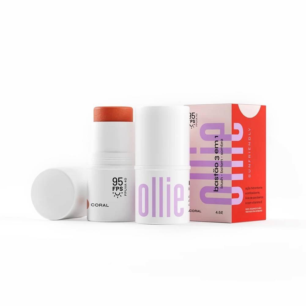Ollie Bastão 3 Em 1 Blush, Batom E Sombra Fps 95 Coral - 1
