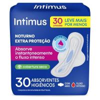 Absorvente Externo Intimus Noturno Cobertura Seca Com Abas 30 Unidades - 1