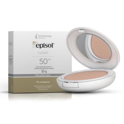 Protetor Solar Episol Color Pó Compacto Pele Extra Clara Fps 50 10g