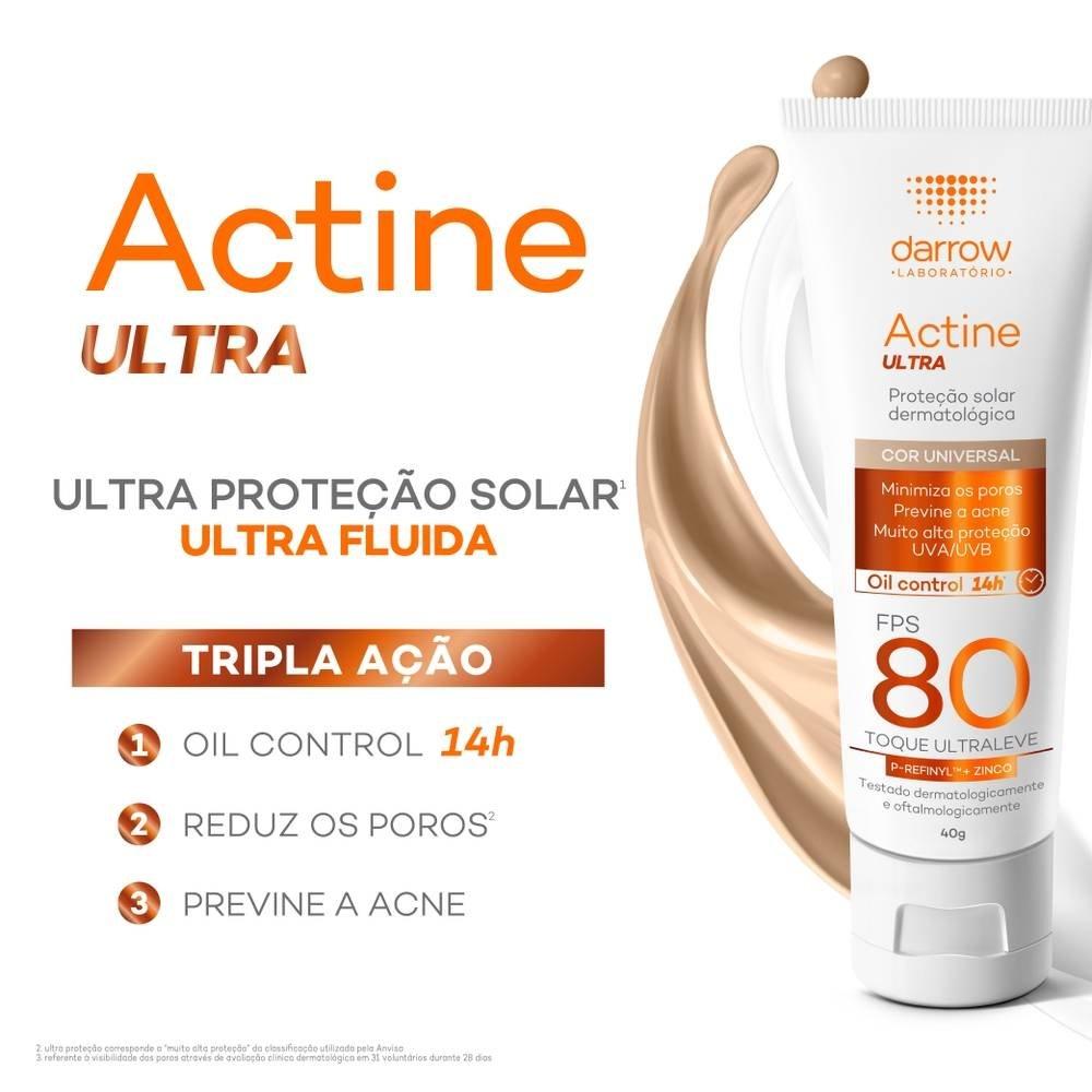 Protetor Solar Actine Ultra Fps 80 Cor Universal 40g - 4