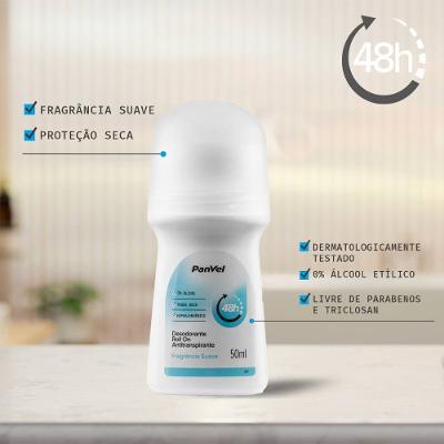Desodorante Roll On Fragrância Suave Panvel 50ml