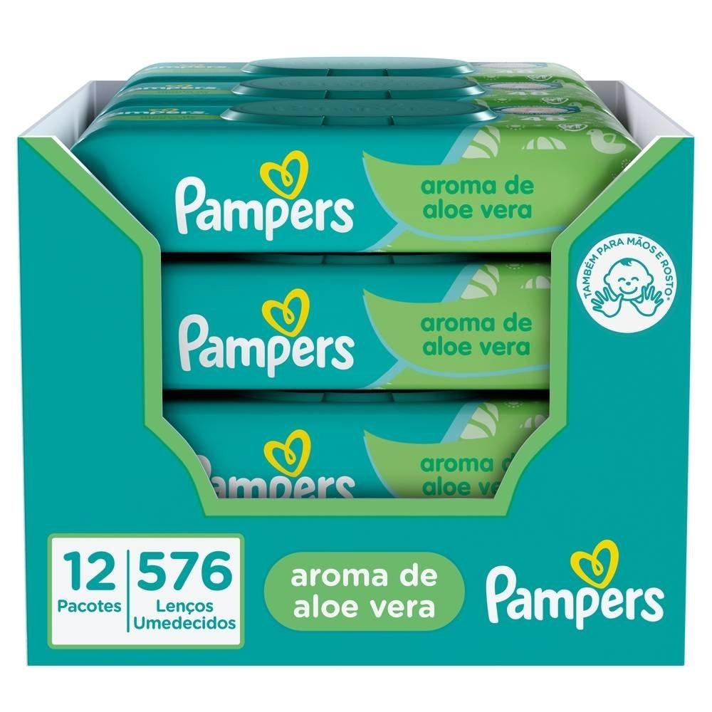 Lenços Umedecidos Pampers Aloe Vera 576 Unidades - 1