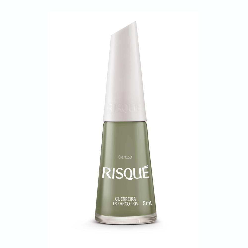 Esmalte Verde Militar Cremoso Risqué Guerreira Do Arco-íris 8ml - 1