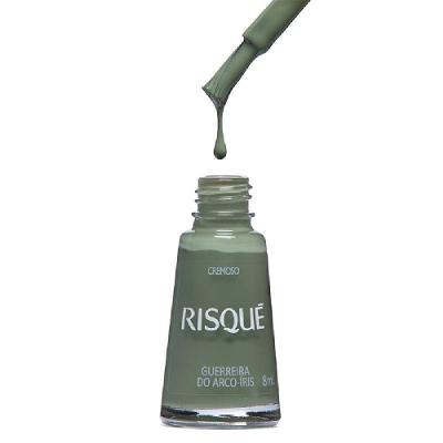 Esmalte Verde Militar Cremoso Risqué Guerreira Do Arco-íris 8ml
