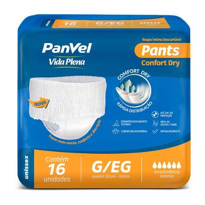 Roupa Íntima Unissex Panvel Vida Plena Pants G/eg 16 Unidades