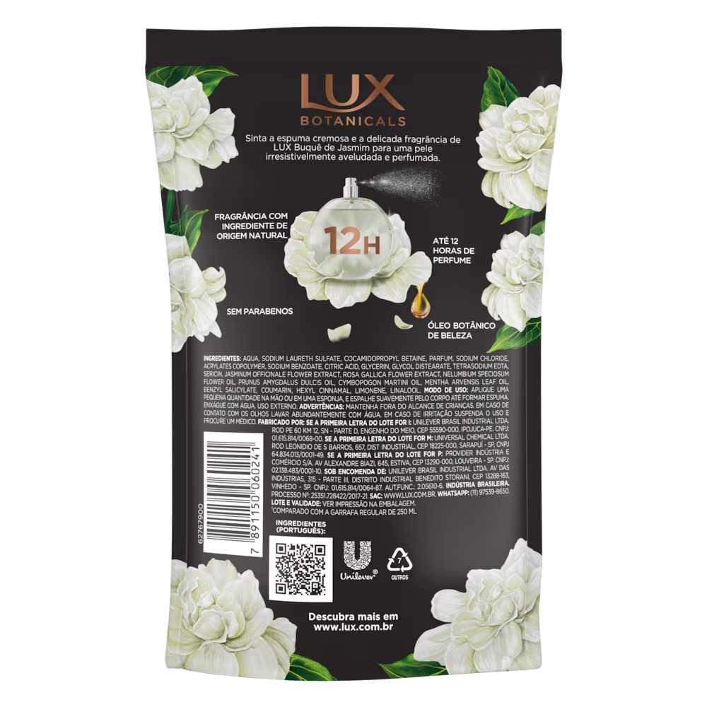 Sabonete Líquido Lux Botanicals Buquê De Jasmin - 500ml Refil - 2