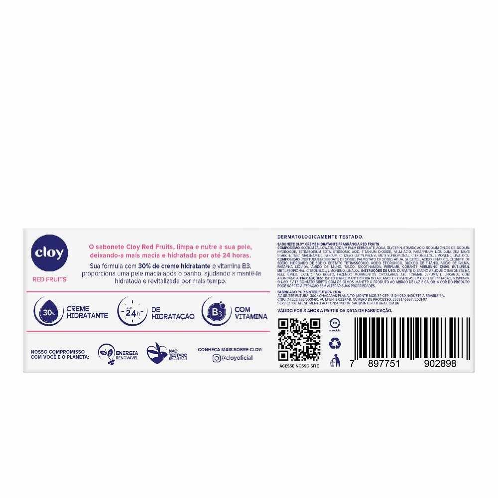 Kit Sabonete Em Barra Cloy Beauty Bar Red Fruits 6 Unidades 80g Cada - 3