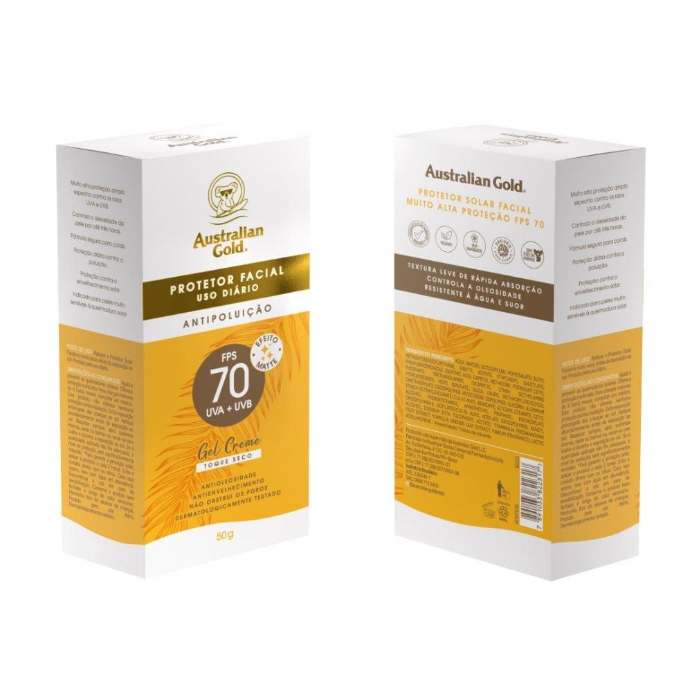 Protetor Solar Facial Australian Gold Gel Creme Fps 70 50g - 3