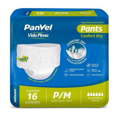 Roupa Íntima Unissex Panvel Vida Plena Pants P/m Com 16 Unidades
