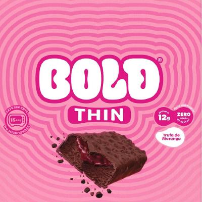 Barra De Proteína Bold Thin Trufa De Morango 40g