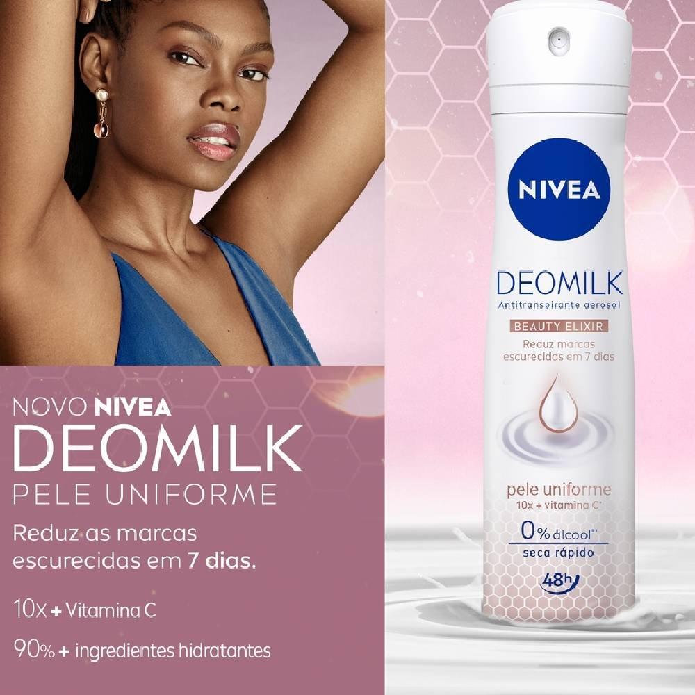 Desodorante Aerossol Nivea Deomilk Beauty Elixir Pele Uniforme 150ml - 3