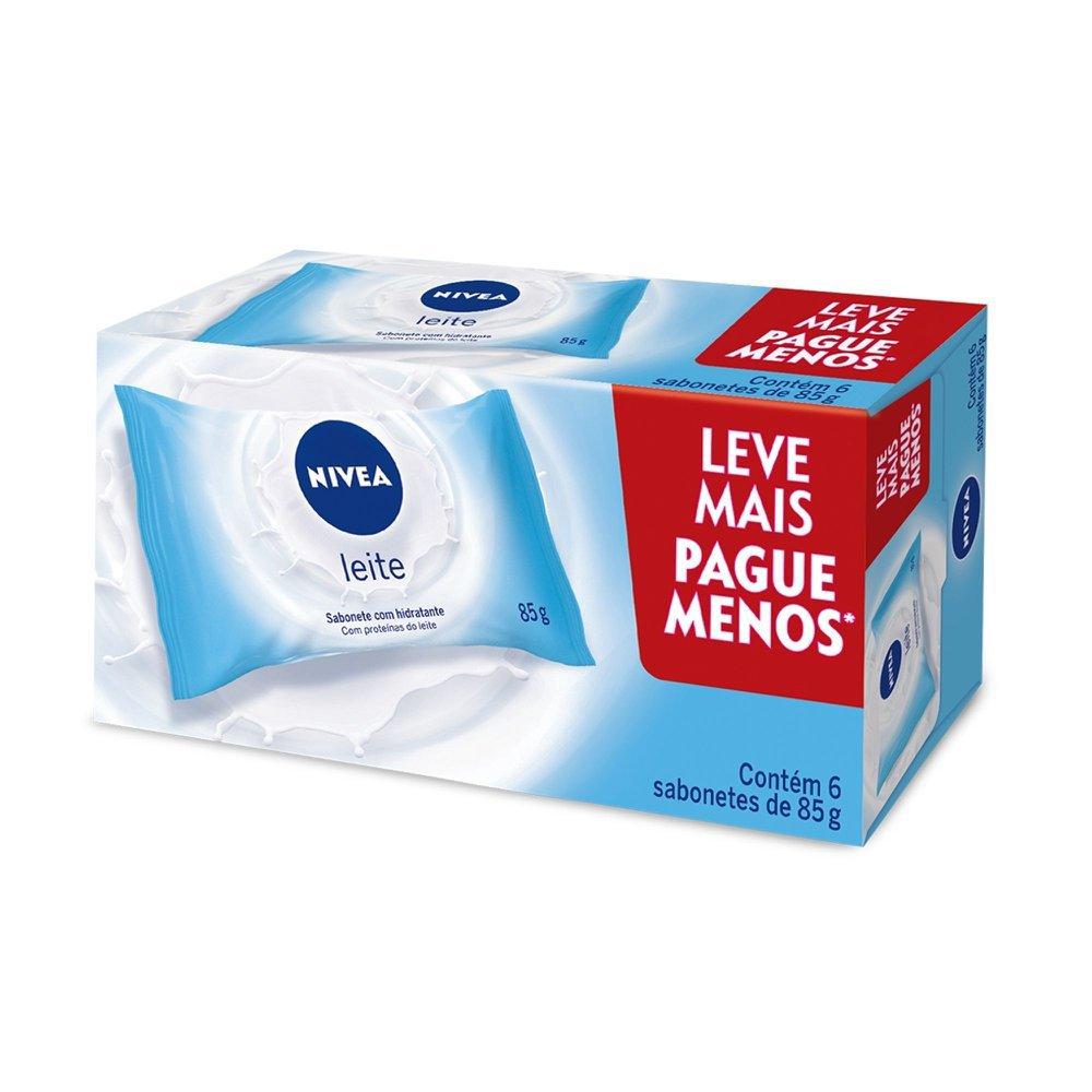 Kit Sabonete Em Barra Hidratante Leite Promo Nivea 85g Com 6 Unidades Cada - 4