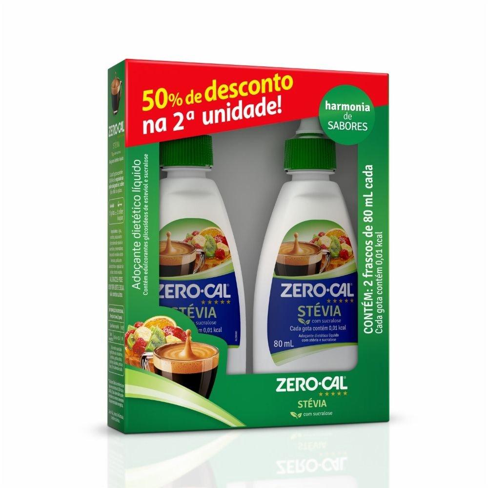 Kit Adoçante Líquido Zero Cal Stevia 2 Unidades 80ml Cada - 1