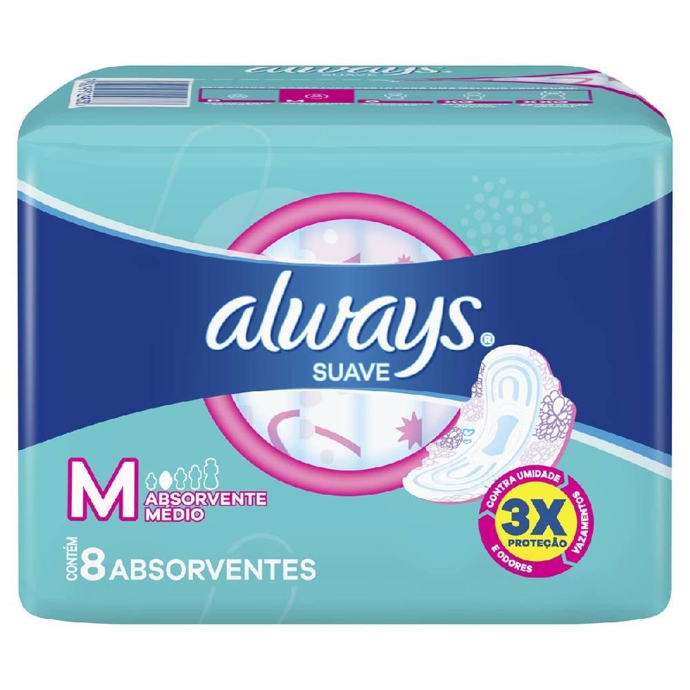 Absorvente Always Tamanho M Suave Com Abas 8 Unidades - 2