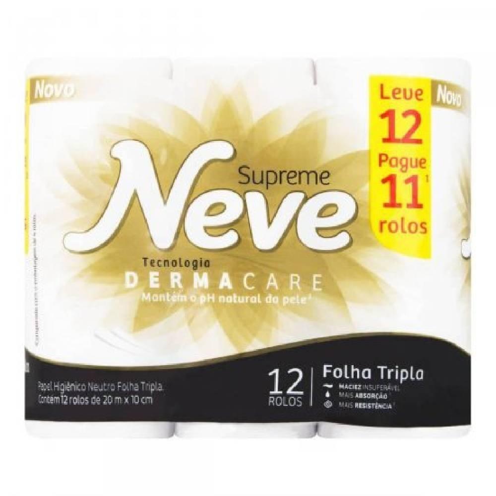 Papel Higiênico Neve Supreme Folha Tripla Com 12 Unidades - 1