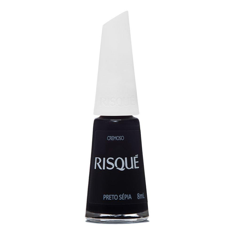 Esmalte Risqué Escuro Cremoso Preto Sépia 8ml - 1