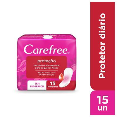 Protetor Diário Carefree Proteção Sem Fragrância 15 Unidades