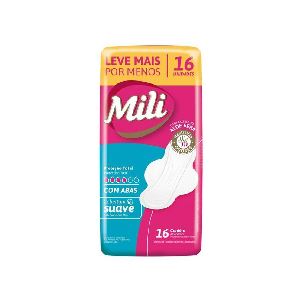 Absorvente Mili Proteção Total Suave Com Abas 16 Unidades - 1