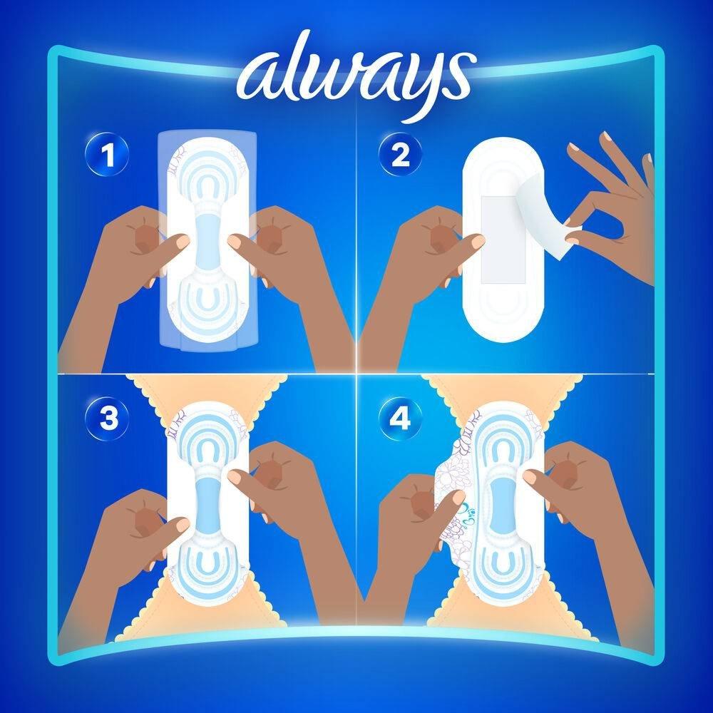 Absorvente Always Tamanho M Suave Com Abas Pacote 32 Unidades Grátis 4 Absorventes - 4