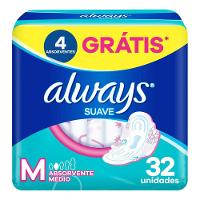 Absorvente Always Tamanho M Suave Com Abas Pacote 32 Unidades Grátis 4 Absorventes - 5