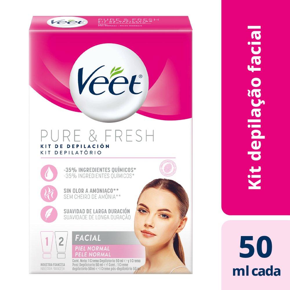 Kit Creme Depilatório Facial Veet Peles Normais 2 Unidades Com 50ml Cada - 6