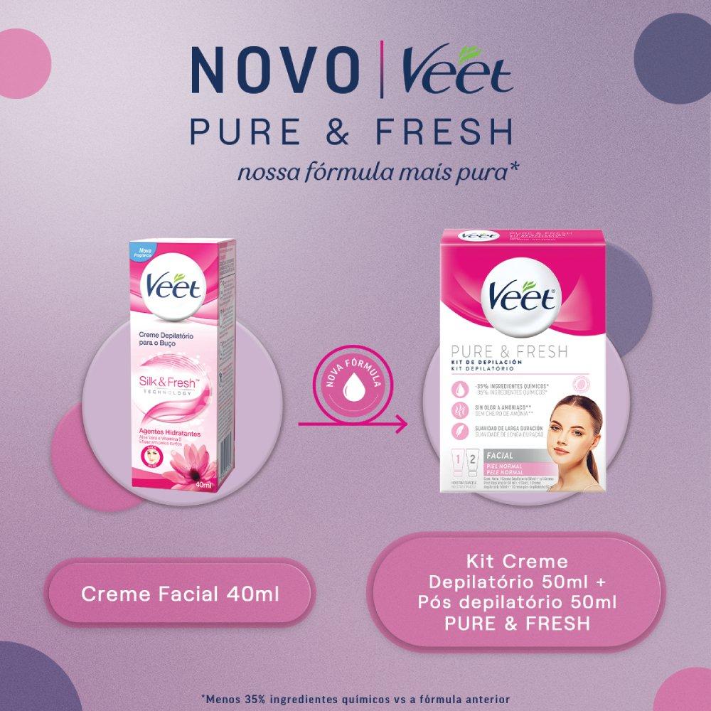 Kit Creme Depilatório Facial Veet Peles Normais 2 Unidades Com 50ml Cada - 7