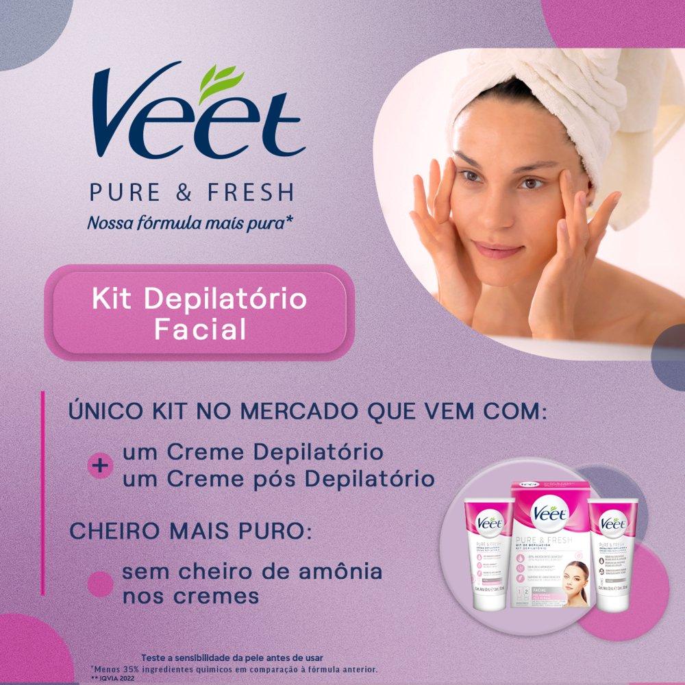 Kit Creme Depilatório Facial Veet Peles Normais 2 Unidades Com 50ml Cada - 8