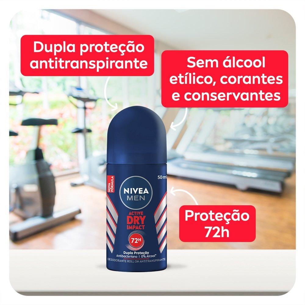 Desodorante Antitranspirante Nivea Men Roll On Dry Impact 50ml - 3