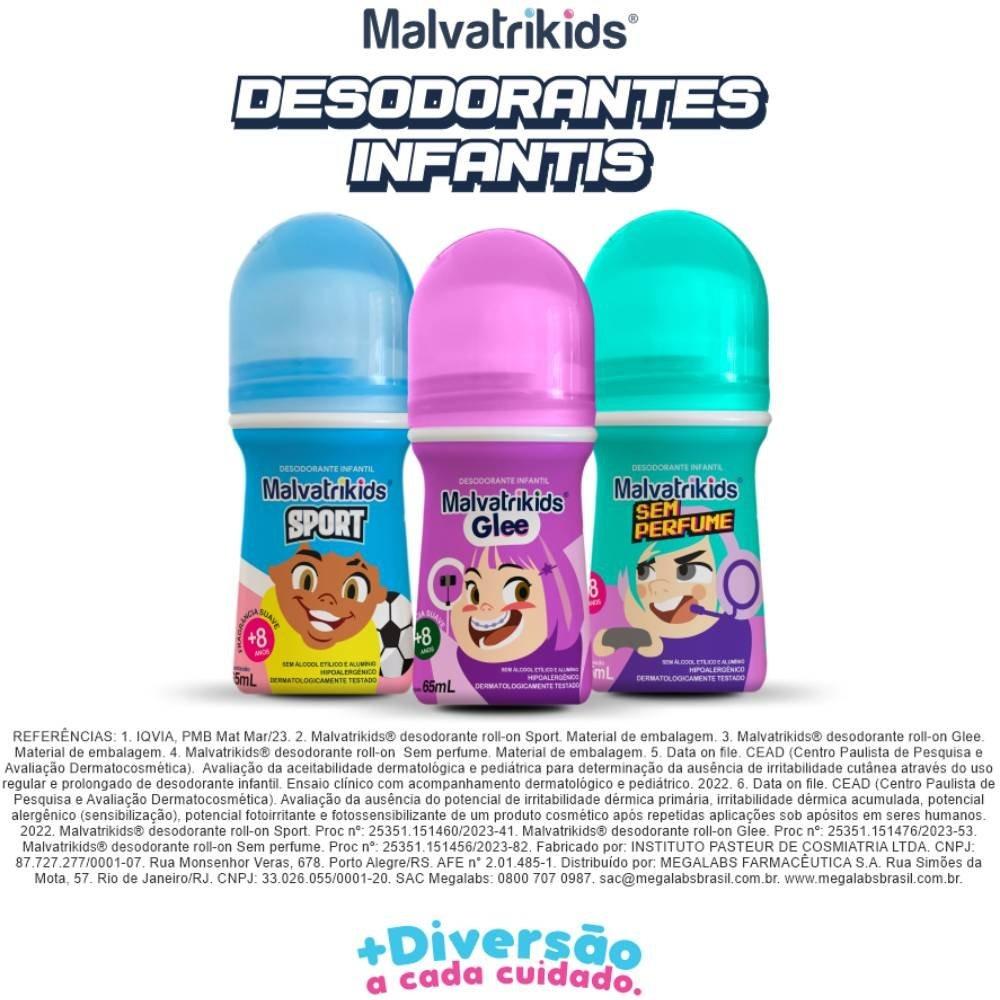 Desodorante Roll On Infantil Malvatrikids Sem Perfume 65ml - 4