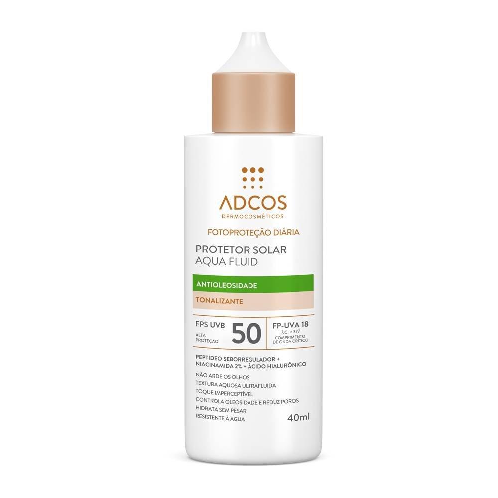 Protetor Solar Facial Adcos Aqua Fluid Tonalizante Fps50 40ml - 1
