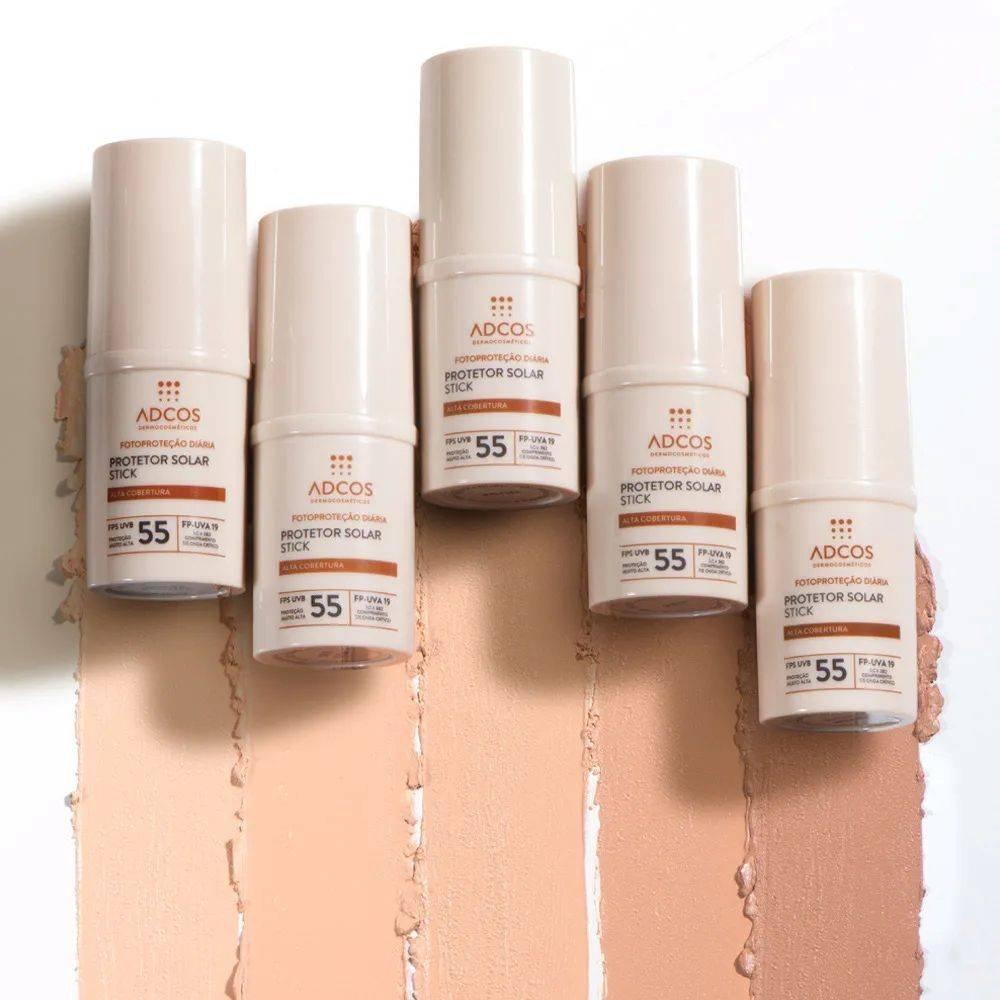 Protetor Solar Facial Adcos Stick Tonalizante Fps 55 Beige 17g - 3