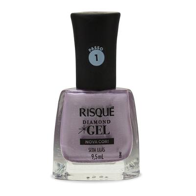 Esmalte Risqué Diamond Gel Seda Lilás Metálico 9,5ml
