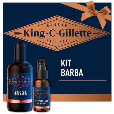 Kit King C Gillette Shampoo Para Barba 241ml + Sérum Preenchedor De Barba 50ml