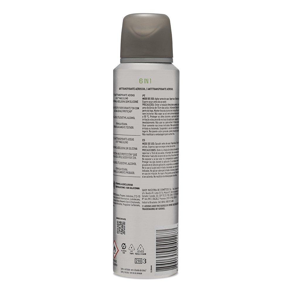 Desodorante Antitranspirante Aerossol Adidas Masculino 6 In 1 150ml - 6