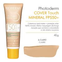 Protetor Solar Facial Bioderma Photoderm Cover Touch Mineral Fps 50+ Cor 1.0 40g - 2