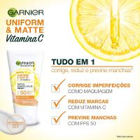Protetor Solar Facial Hidratante Garnier Uniform & Matte Vitamina C Fps 50 Média 40g