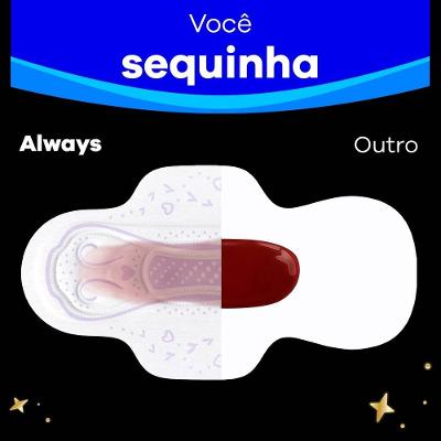 Absorvente Always Noite Seca Com Abas Fluxo Intenso 48 Unidades